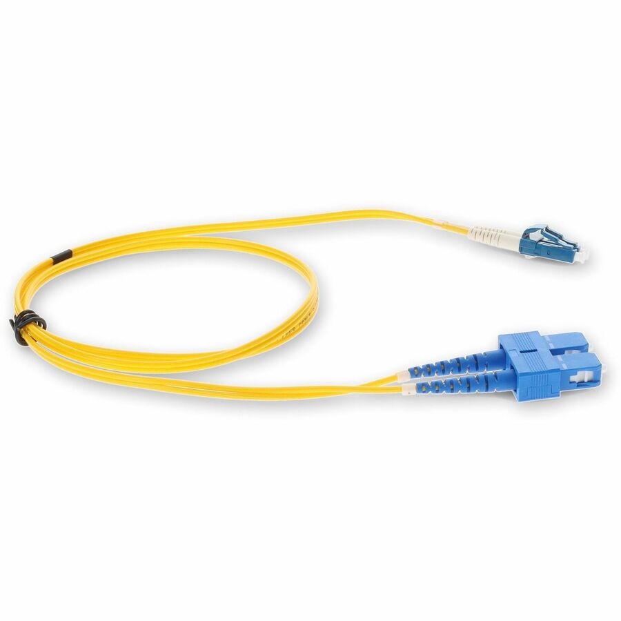 AddOn 10m LC (Male) to SC (Male) Yellow OS2 Duplex Fiber OFNR (Riser-Rated) Patch Cable