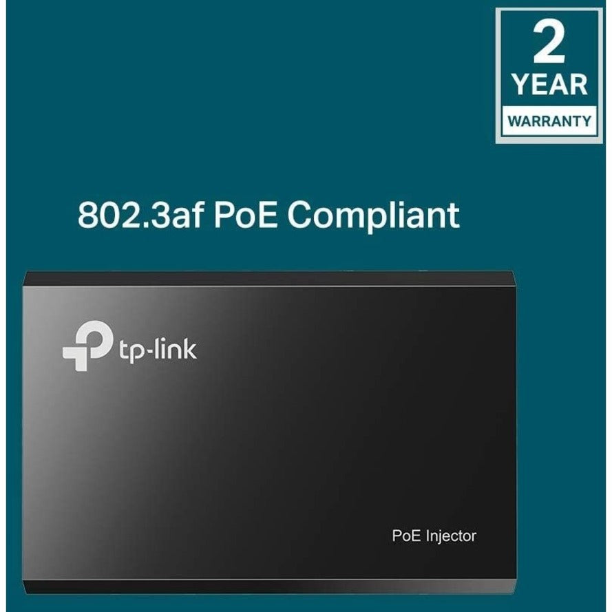 TP-LINK TL-PoE150S - 802.3af Gigabit PoE Injector - Convert Non-PoE to PoE Adapter - Auto Detects the Required Power - up to 15.4W - Plug & Play - Distance Up to 100 meters (328 ft.) - Black