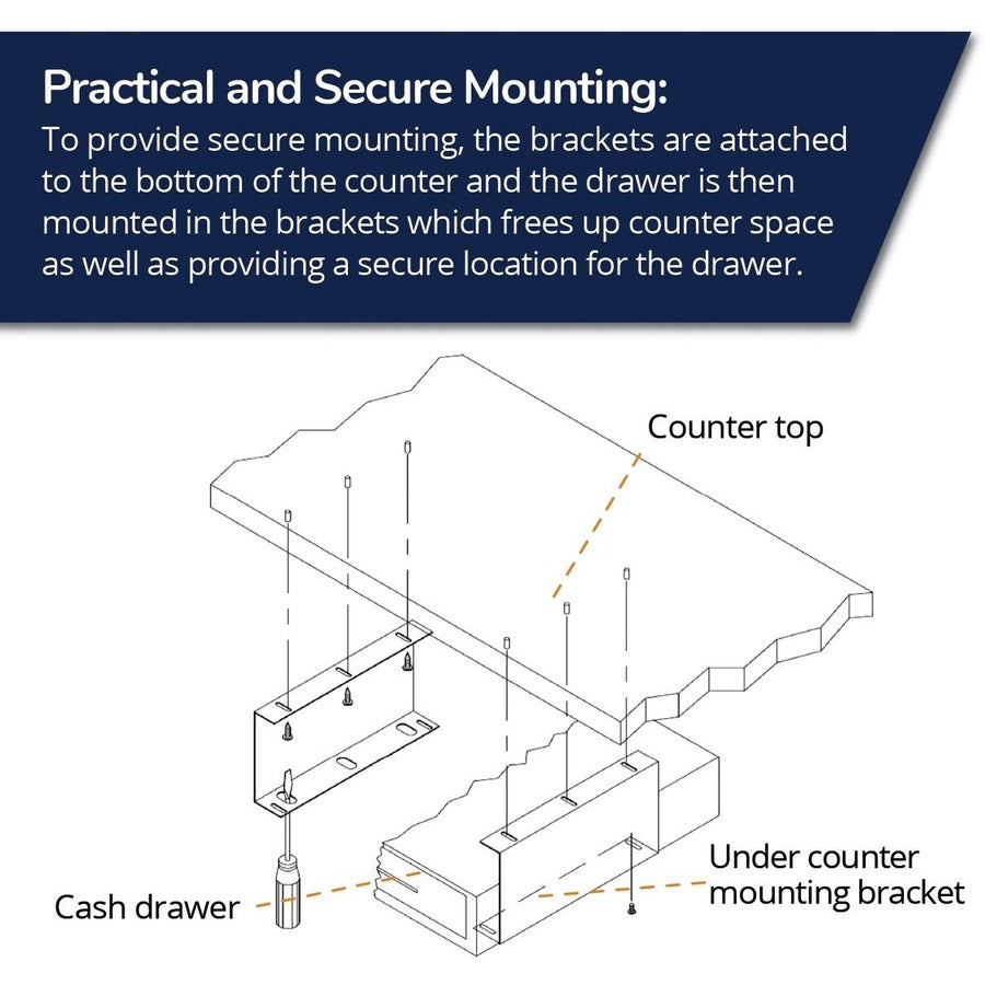 APG Cash Drawer VPK-27B-16-BX Under Counter Mounting Bracket