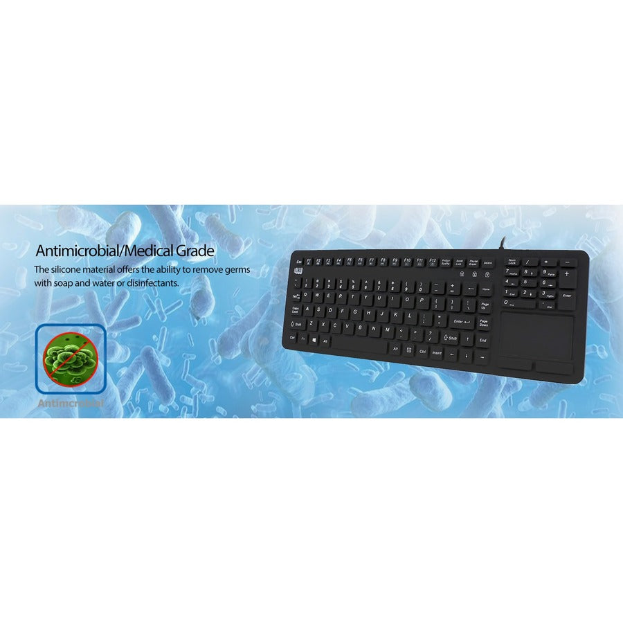 Adesso Antimicrobial Waterproof Touchpad Keyboard