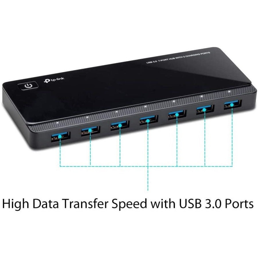 TP-Link UH720 - Powered USB Hub 3.0 with 7 USB 3.0 Data Ports and 2 Smart Charging USB Ports