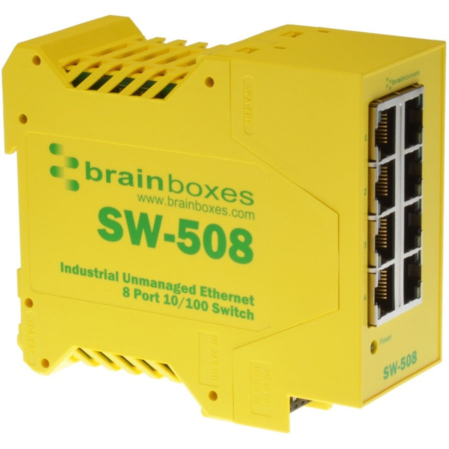 Brainboxes Industrial Ethernet 8 Port Switch DIN Rail Mountable