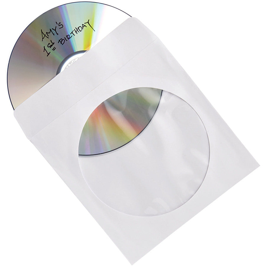 CD/DVD Paper Sleeves with Clear Window - 100pk Box