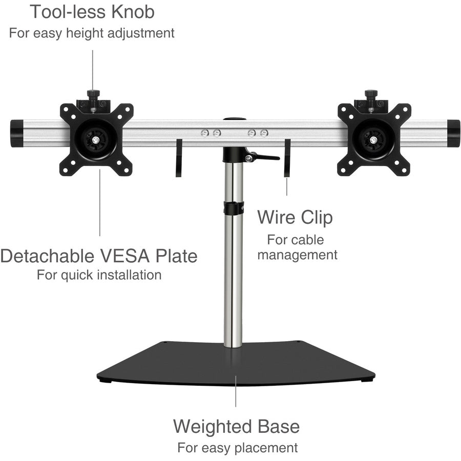 SIIG Easy-Adjust Dual Monitor Desk Stand - 13