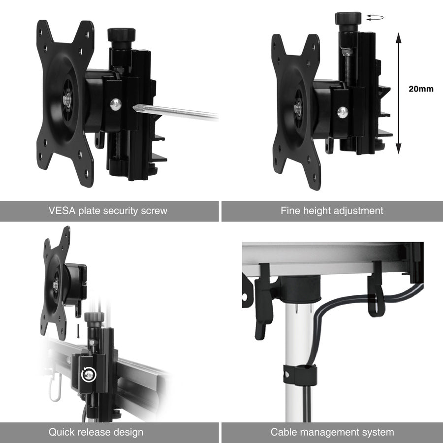 SIIG Easy-Adjust Dual Monitor Desk Stand - 13