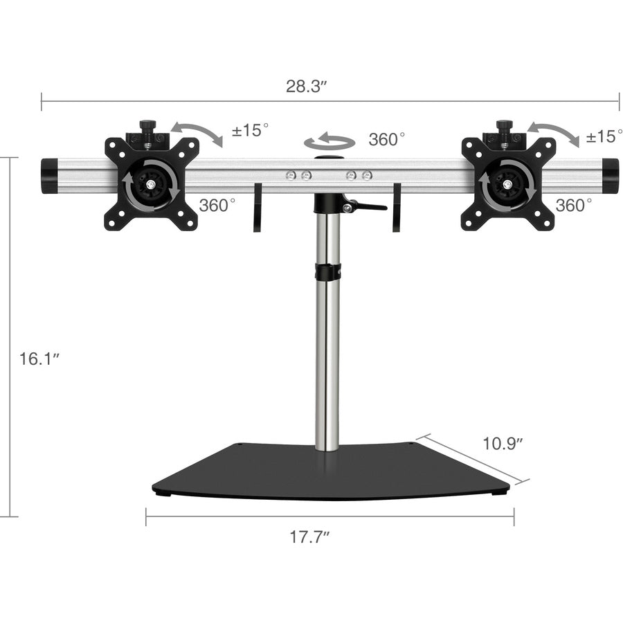 SIIG Easy-Adjust Dual Monitor Desk Stand - 13