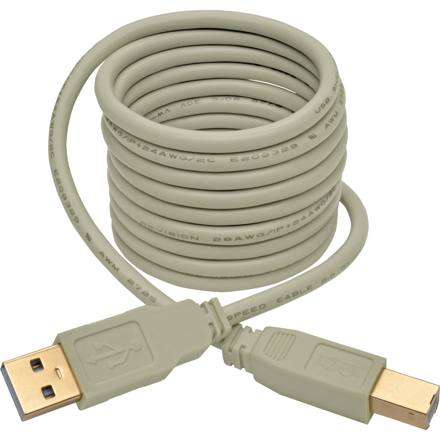 Eaton Tripp Lite Series USB 2.0 A to B Cable (M/M), Beige, 6 ft. (1.83 m)