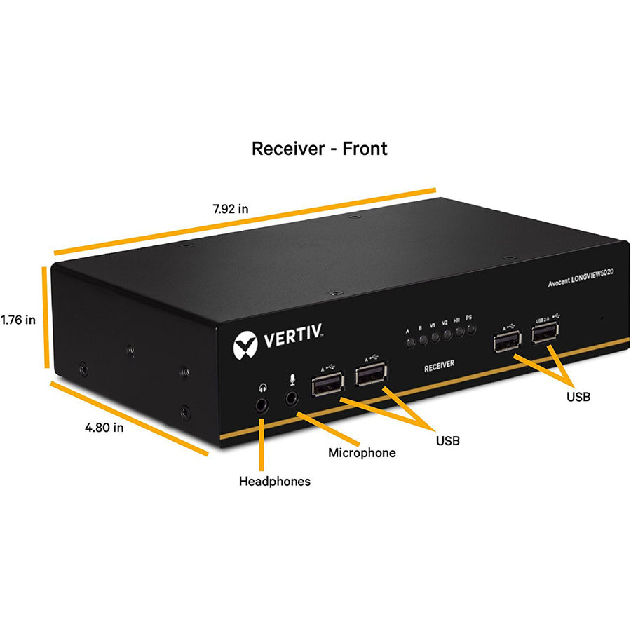 Vertiv Avocent LongView - Dual Monitor, USB, Audio, CATx up to 100m / 330ft