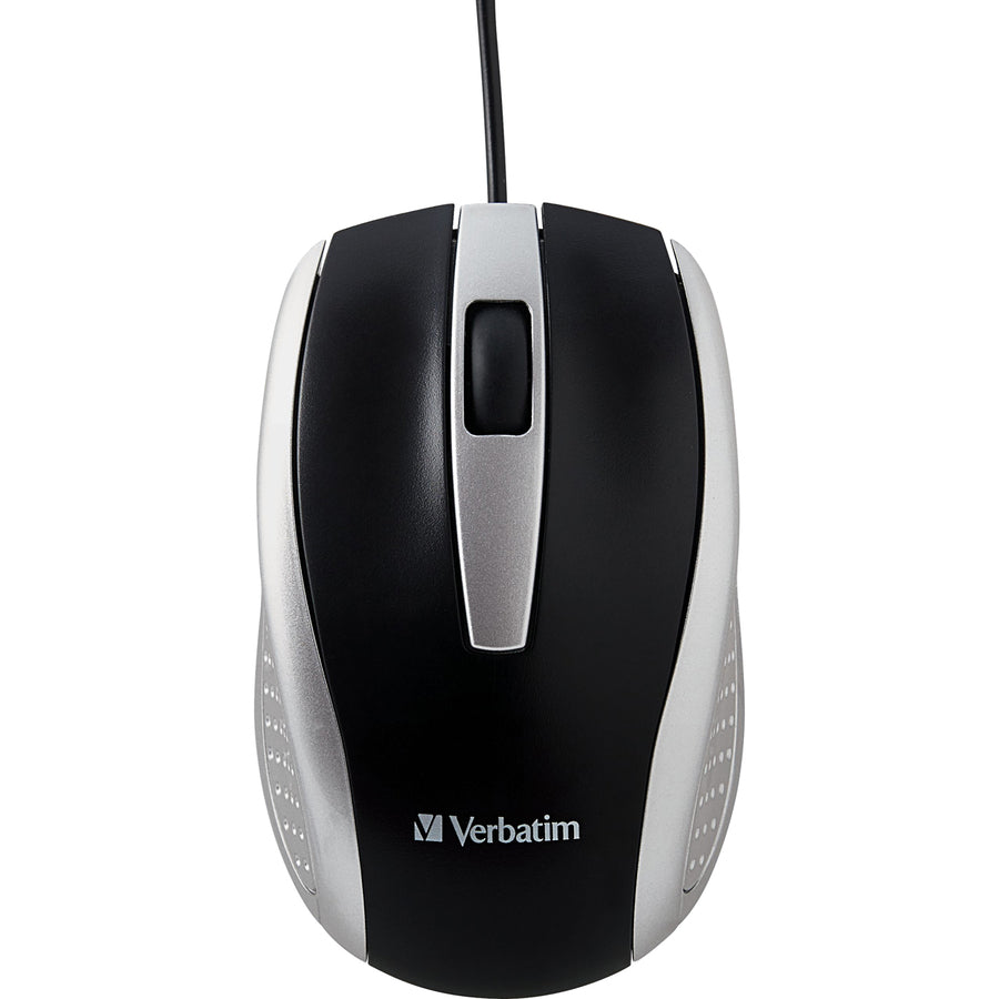 Verbatim Corded Notebook Optical Mouse - Silver