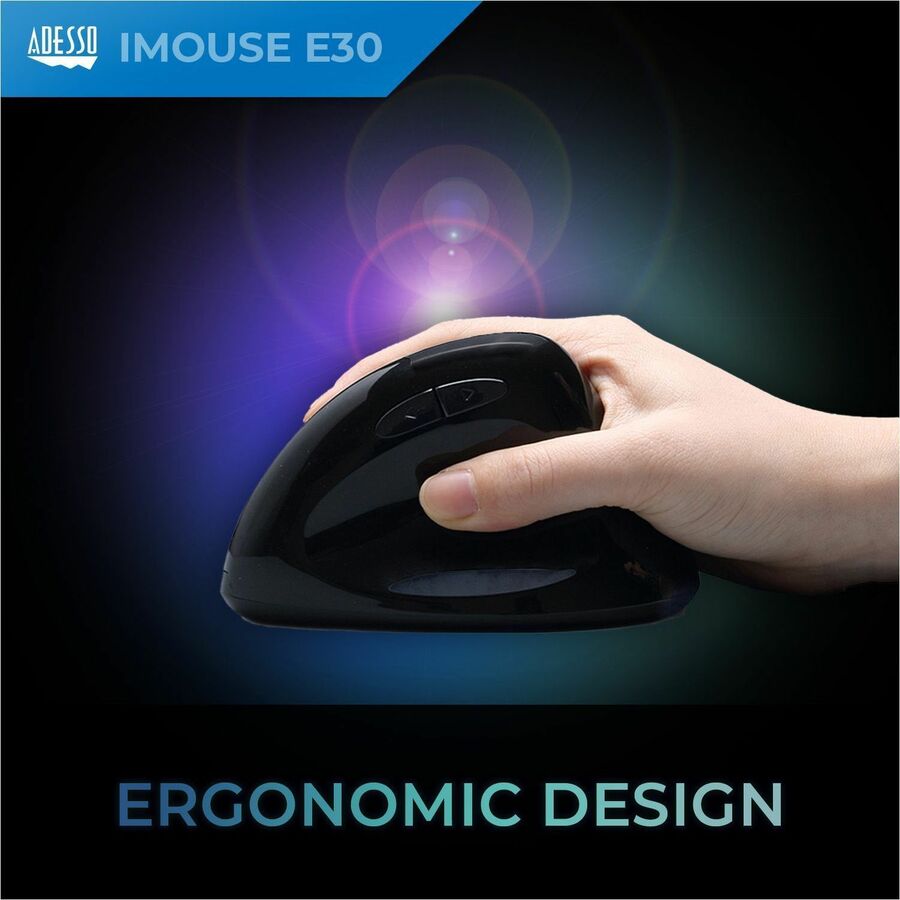 Adesso iMouse E30 - 2.4 GHz Wireless Vertical Programmable Mouse