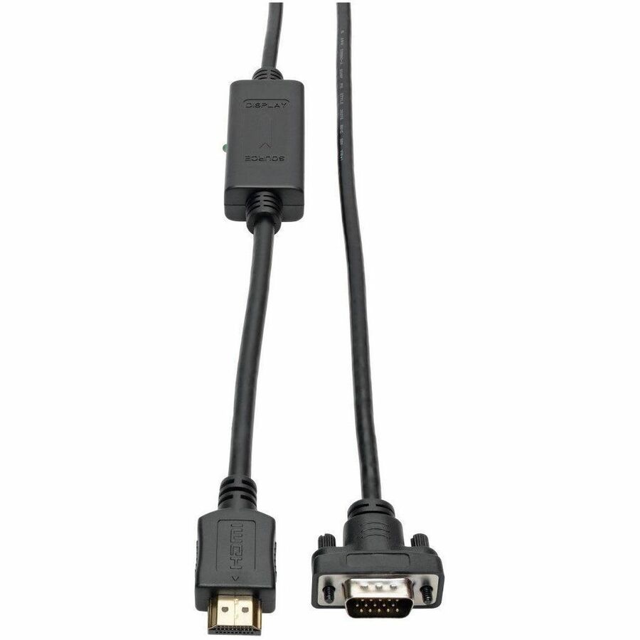 Eaton Tripp Lite Series HDMI to VGA Active Adapter Cable (HDMI to Low-Profile HD15 M/M), 15 ft. (4.6 m), TAA