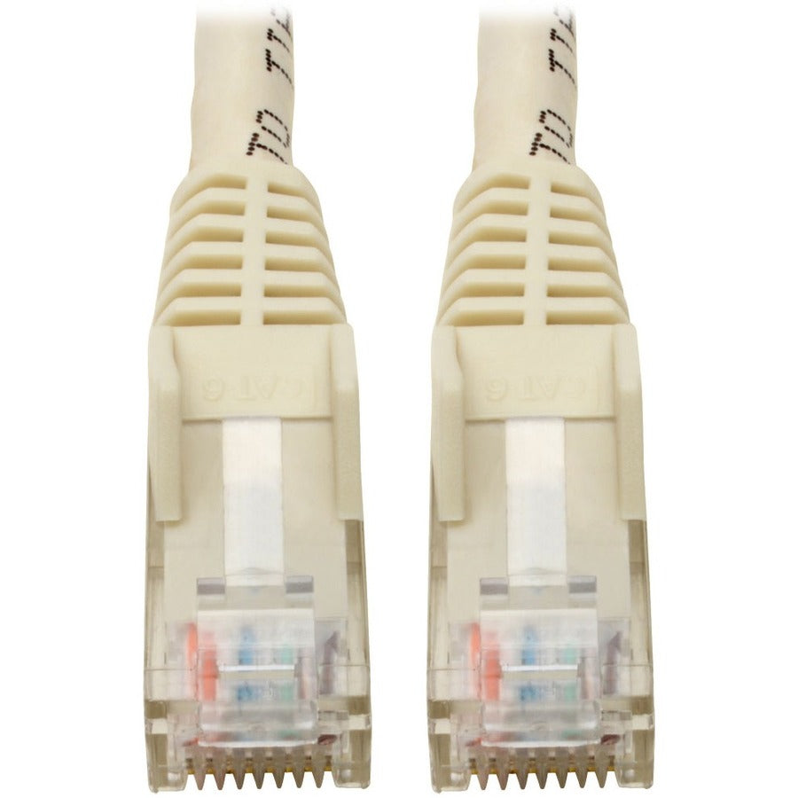 Eaton Tripp Lite Series Cat6 Gigabit Snagless Molded (UTP) Ethernet Cable (RJ45 M/M), PoE, White, 6-in. (15.24 cm)