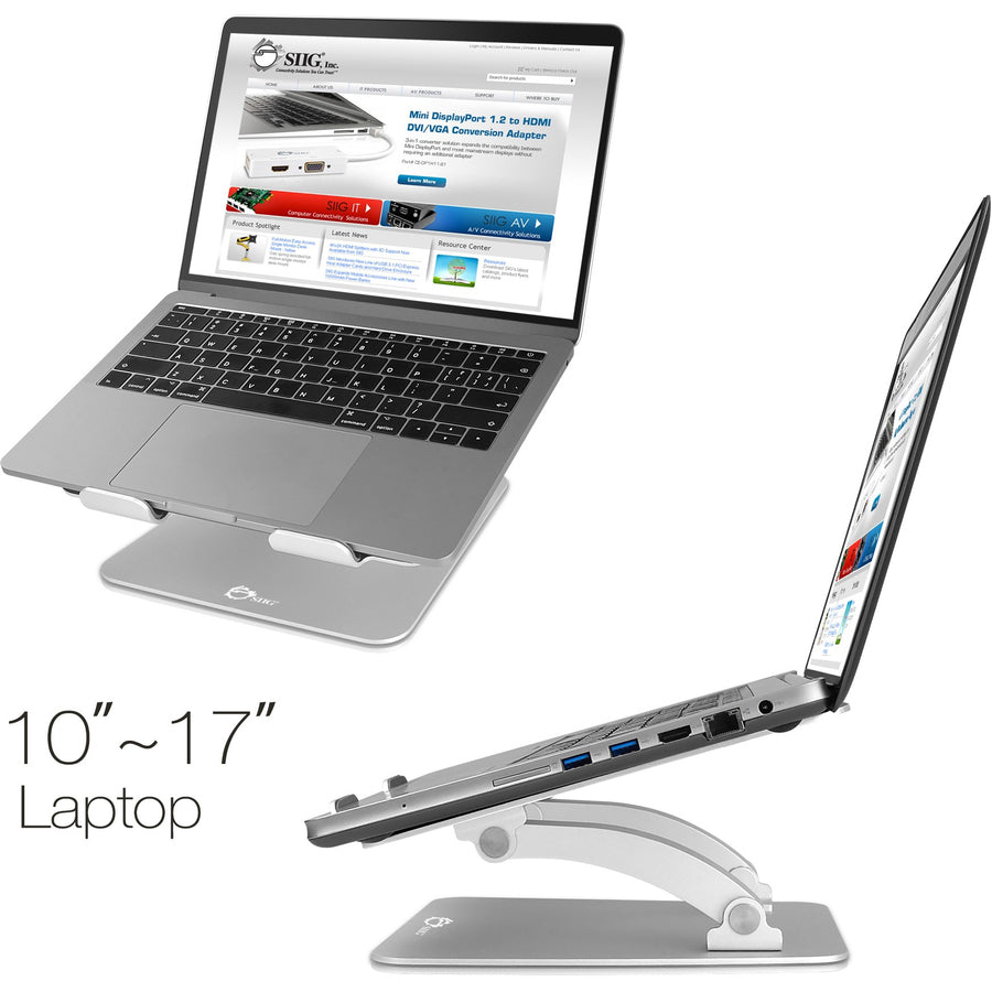 SIIG Adjustable Aluminum Laptop Stand for Macbook and PC