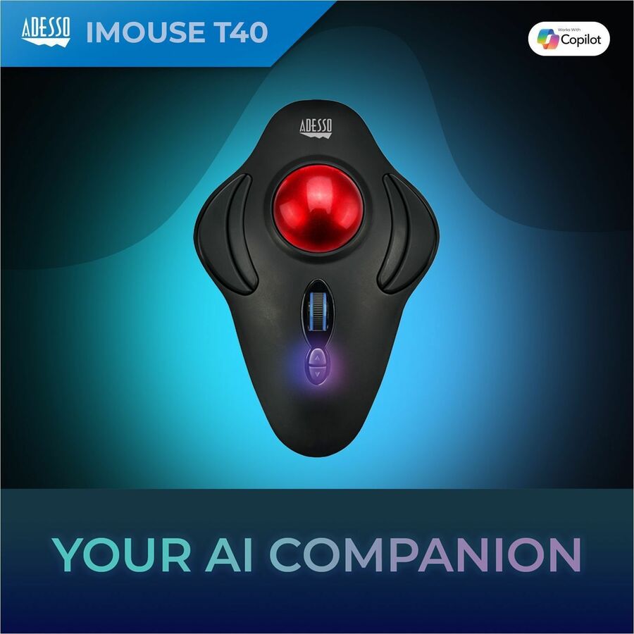 Adesso iMouse T40 - Wireless Programmable Ergonomic Trackball Mouse