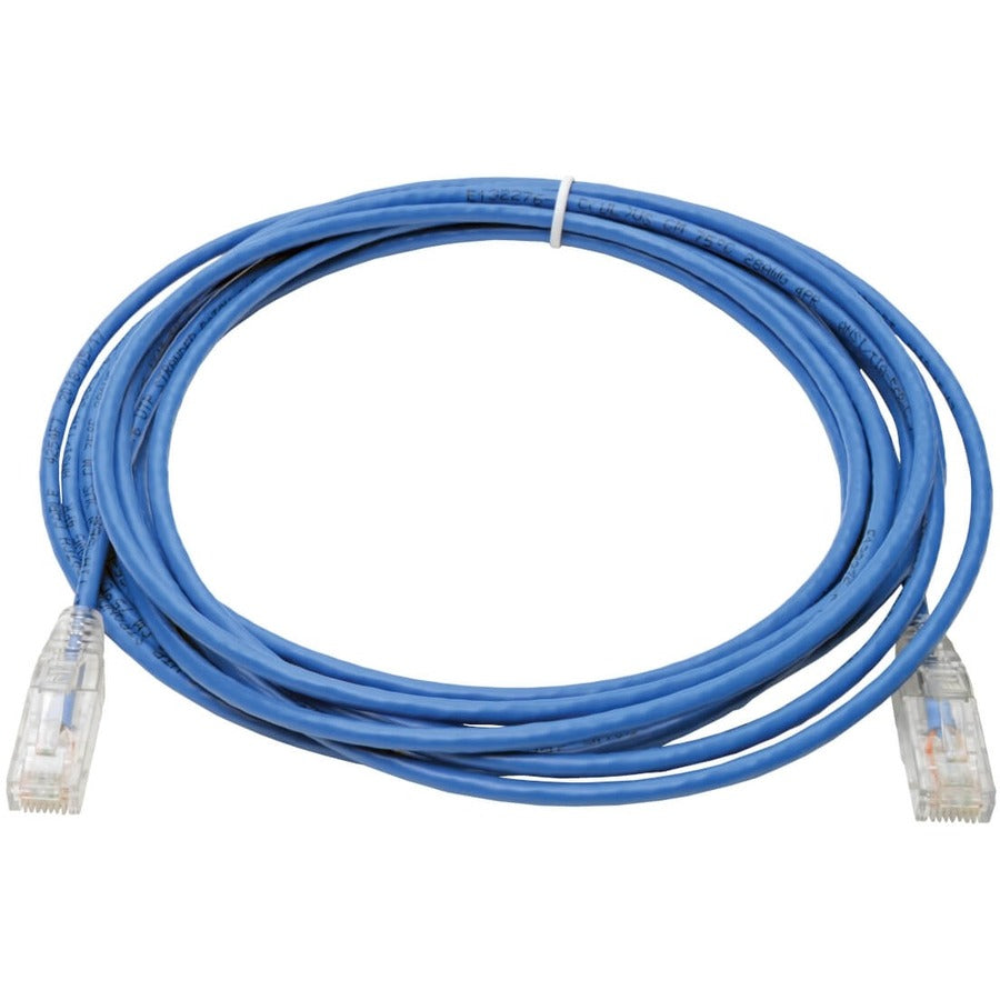 Eaton Tripp Lite Series Cat6 Gigabit Snagless Slim UTP Ethernet Cable (RJ45 M/M), PoE, Blue, 15 ft. (4.57 m)