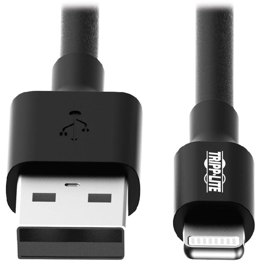 Eaton Tripp Lite Series USB-A to Lightning Sync/Charge Cable, MFi Certified - Black, M/M, 10 in. (0.25 m)