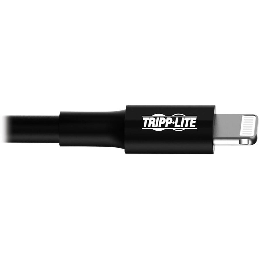 Eaton Tripp Lite Series USB-A to Lightning Sync/Charge Cable, MFi Certified - Black, M/M, 10 in. (0.25 m)