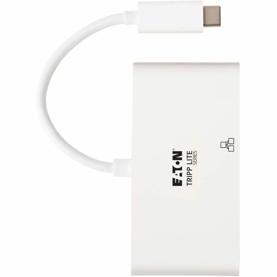 Eaton Tripp Lite Series USB-C Multiport Adapter - 4K HDMI, USB 3.x (5Gbps) Hub Port, GbE, 60W PD Charging, HDCP, White