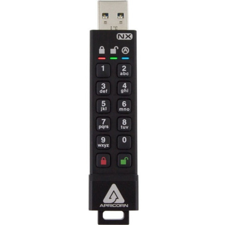 Apricon Aegis Secure Key 3NX: Software-Free 256-Bit AES XTS Encrypted USB 3.1 Flash Key with FIPS 140-2 level 3 validation, Onboard Keypad, and up to 25% Cooler Operating Temperatures.