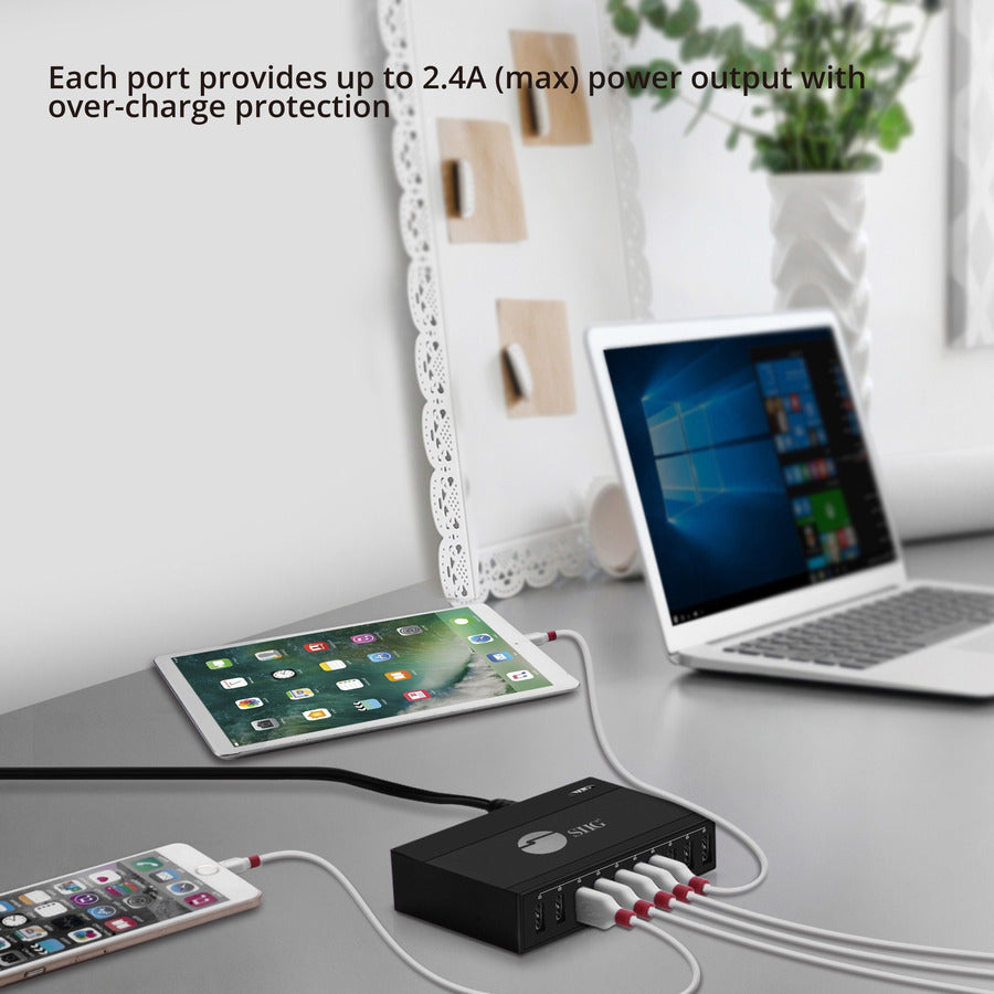 SIIG 60W 10-Port USB Charger