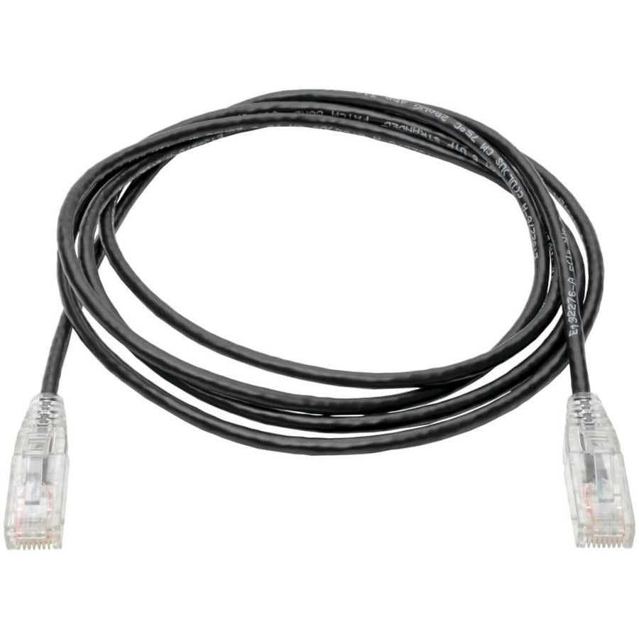 Eaton Tripp Lite Series Cat6 Gigabit Snagless Slim UTP Ethernet Cable (RJ45 M/M), PoE, Black, 7 ft. (2.13 m)