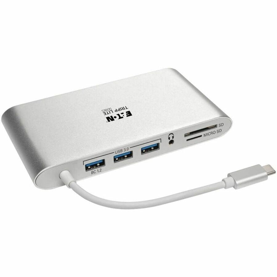 Eaton Tripp Lite Series USB-C Dock, Dual Display - 4K HDMI/mDP, VGA, USB 3.x (5Gbps), USB-A/C Hub, GbE, Memory Card, 100W PD Charging