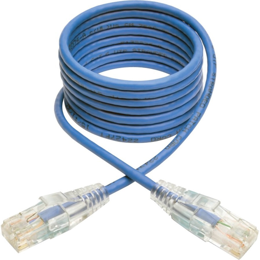 Eaton Tripp Lite Series Cat6 Gigabit Snagless Slim UTP Ethernet Cable (RJ45 M/M), PoE, Blue, 7 ft. (2.13 m)