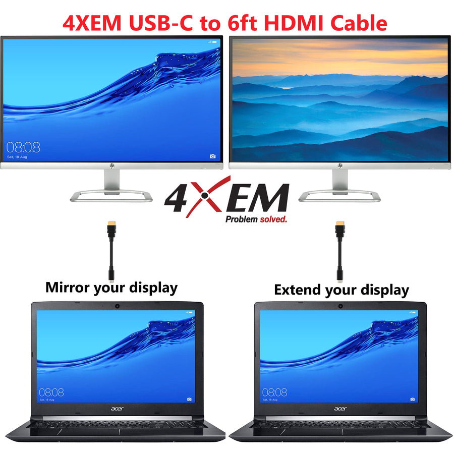 4XEM USB-C to HDMI Cable - 6FT White