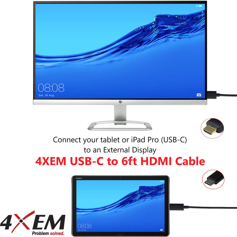 4XEM USB-C to HDMI Cable - 6FT White