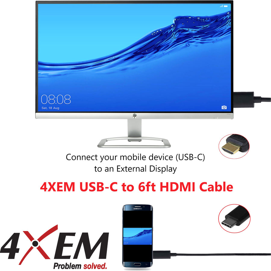 4XEM USB-C to HDMI Cable - 6FT White