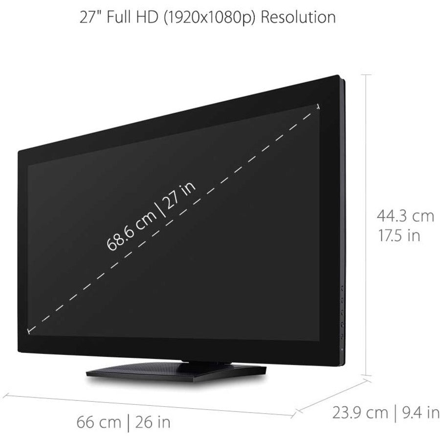 ViewSonic TD2760 27 Inch 1080p 10-Point Multi Touch Screen Monitor with Advanced Ergonomics RS232 HDMI and DisplayPort