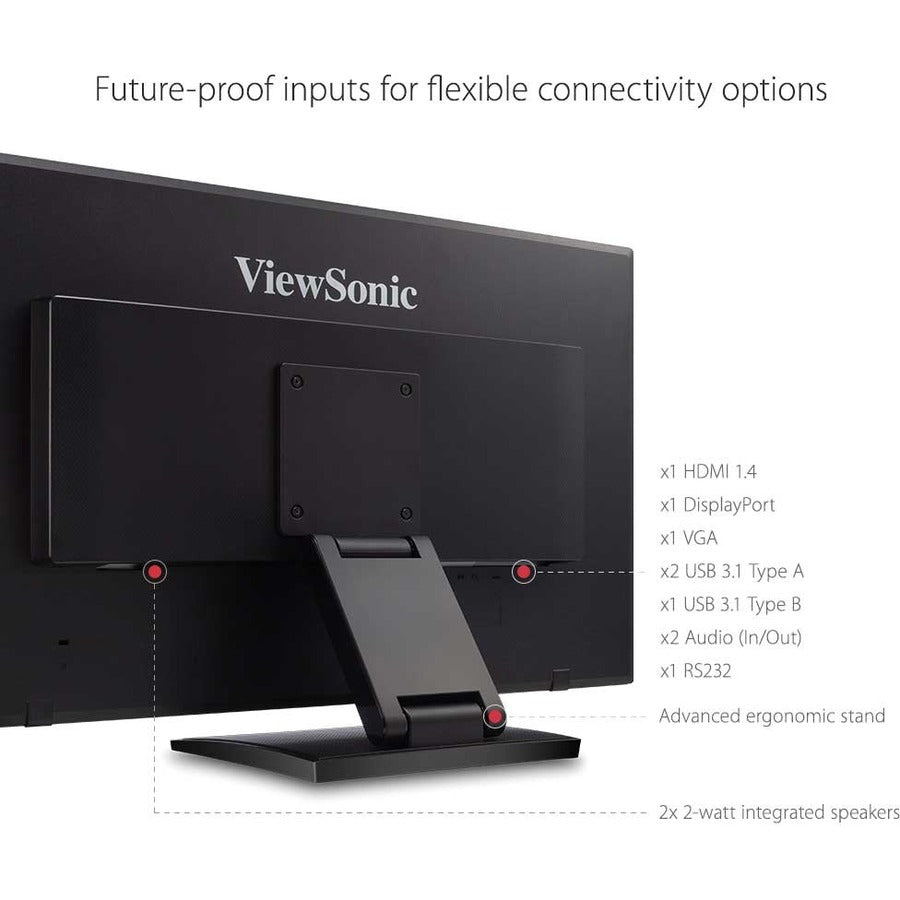 ViewSonic TD2760 27 Inch 1080p 10-Point Multi Touch Screen Monitor with Advanced Ergonomics RS232 HDMI and DisplayPort