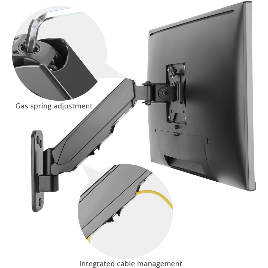 Aluminum Wall Mount Gas Spring Monitor Arm - 17