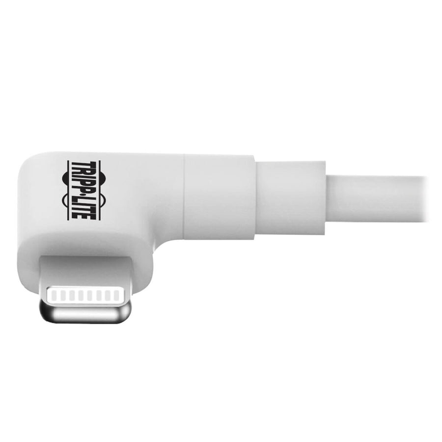 Eaton Tripp Lite Series USB-A to Right-Angle Lightning Sync/Charge Cable, MFi Certified - White, M/M, USB 2.0, 6 ft. (1.83 m)