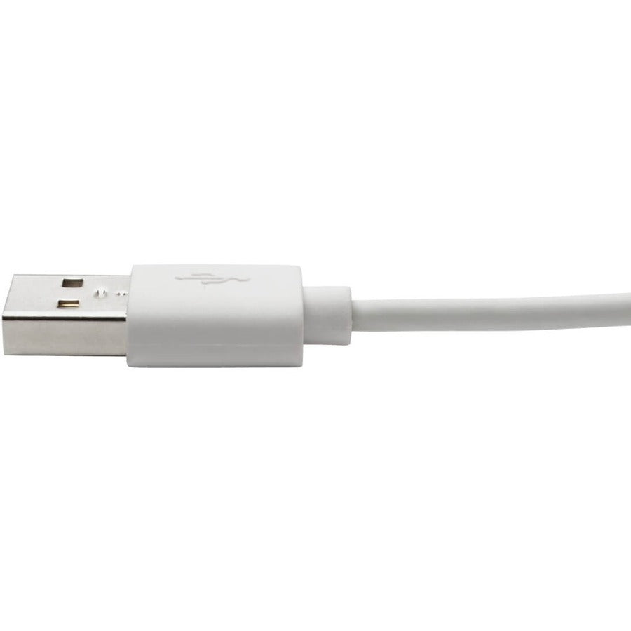 Eaton Tripp Lite Series USB-A to Right-Angle Lightning Sync/Charge Cable, MFi Certified - White, M/M, USB 2.0, 6 ft. (1.83 m)