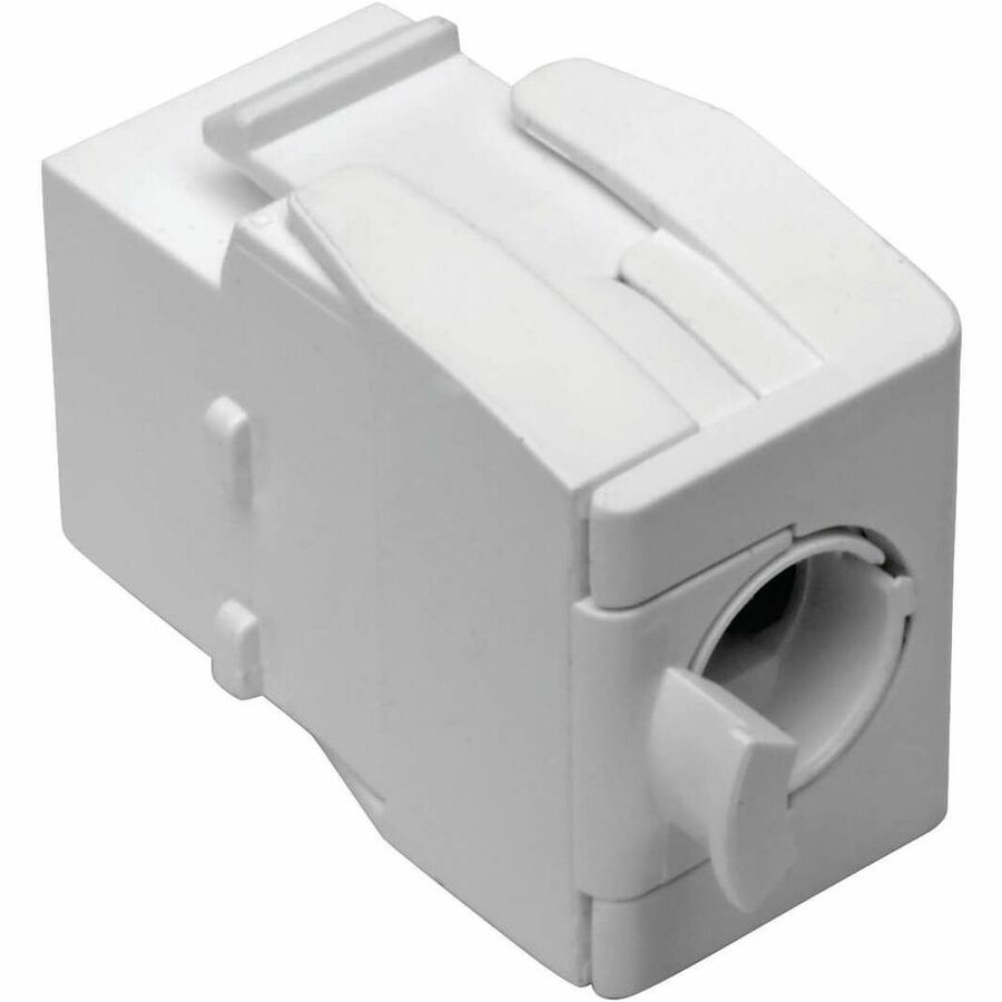 Eaton Tripp Lite Series Keystone Jack Cat6/Cat5e, RJ45, Shuttered, Dust Cap - Toolless, PoE/PoE+ Compliant, White, TAA