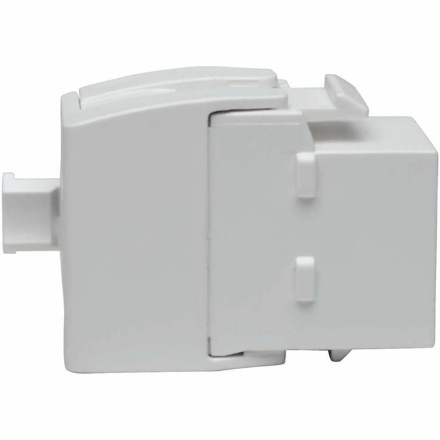 Eaton Tripp Lite Series Keystone Jack Cat6/Cat5e, RJ45, Shuttered, Dust Cap - Toolless, PoE/PoE+ Compliant, White, TAA