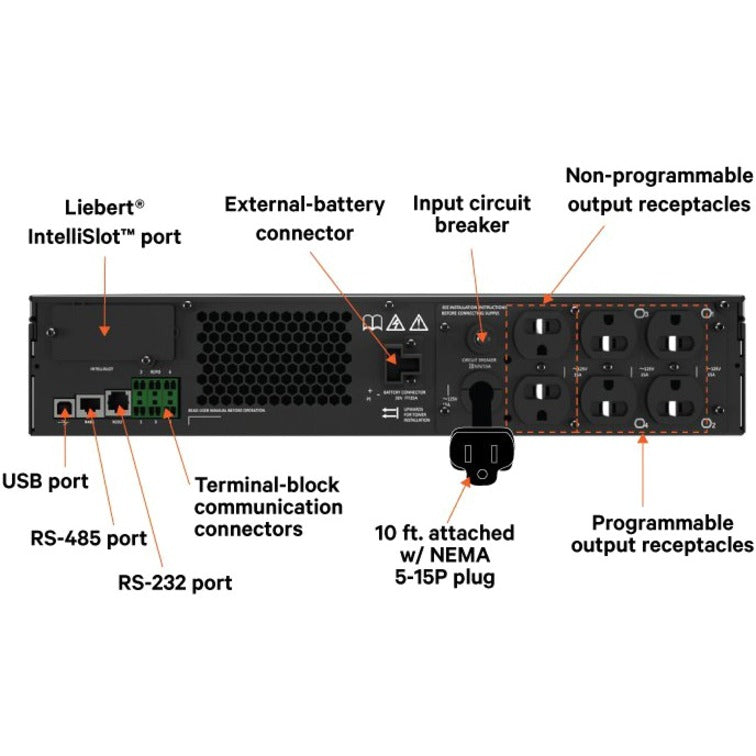 Vertiv Liebert GXT5 2000VA 120V UPS With RDU101 SNMP/Webcard