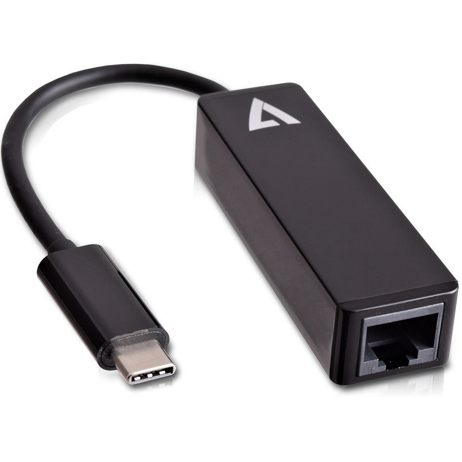 V7 Black USB Video Adapter USB-C Male to RJ45 Male