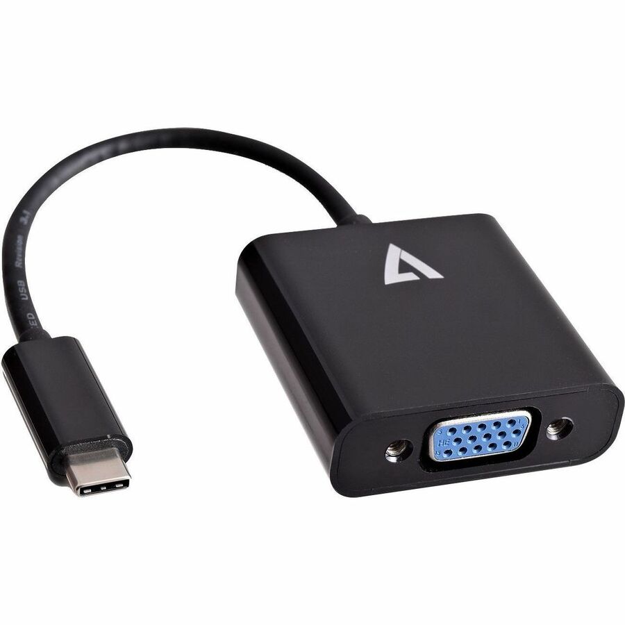 V7 Black USB Video Adapter USB-C Male to VGA Female