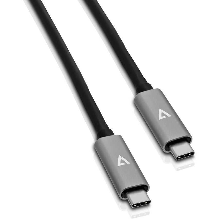 V7 Grey USB Cable USB-C Male to USB-C Male 2m 6.6ft