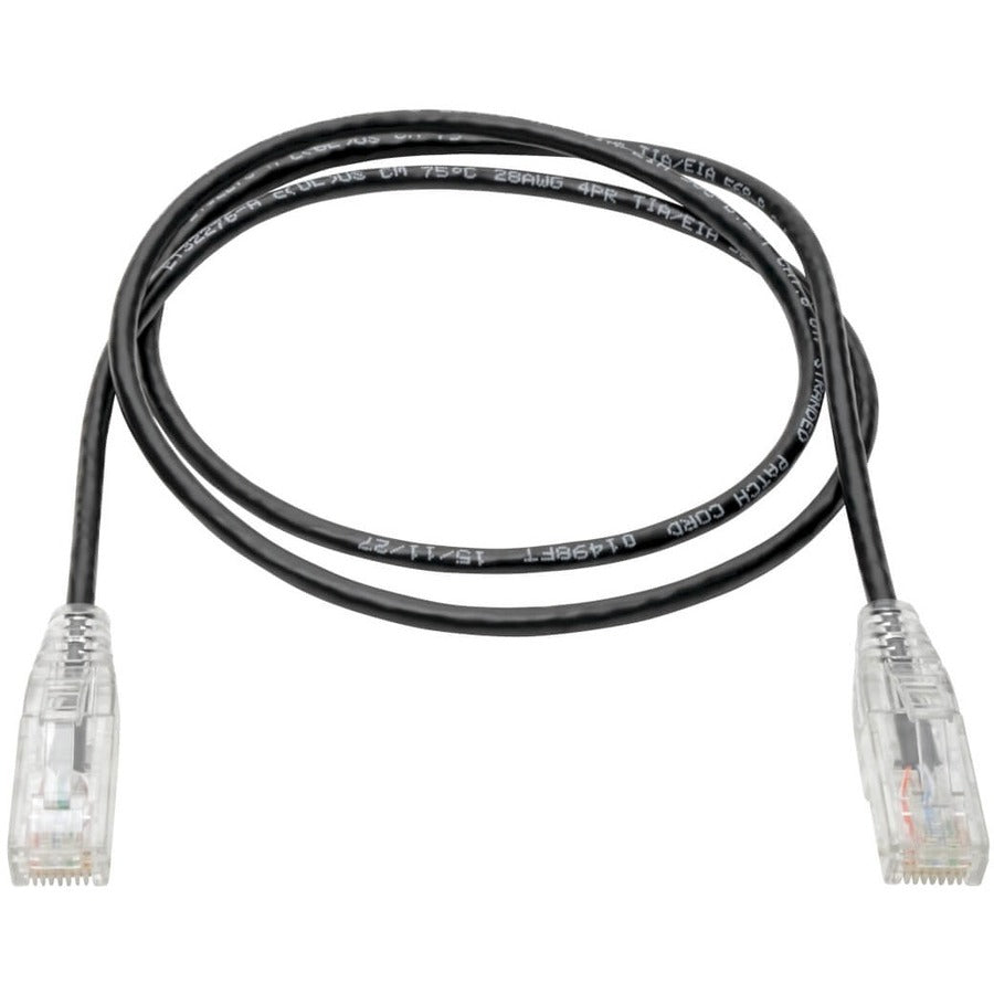 Eaton Tripp Lite Series Cat6 Gigabit Snagless Slim UTP Ethernet Cable (RJ45 M/M), PoE, Black, 3 ft. (0.91 m)