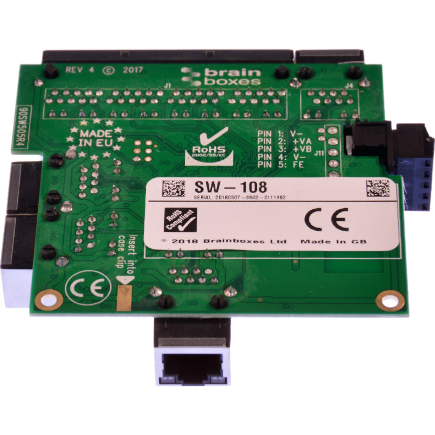 Brainboxes Industrial Embeddable 8 Port Ethernet Switch