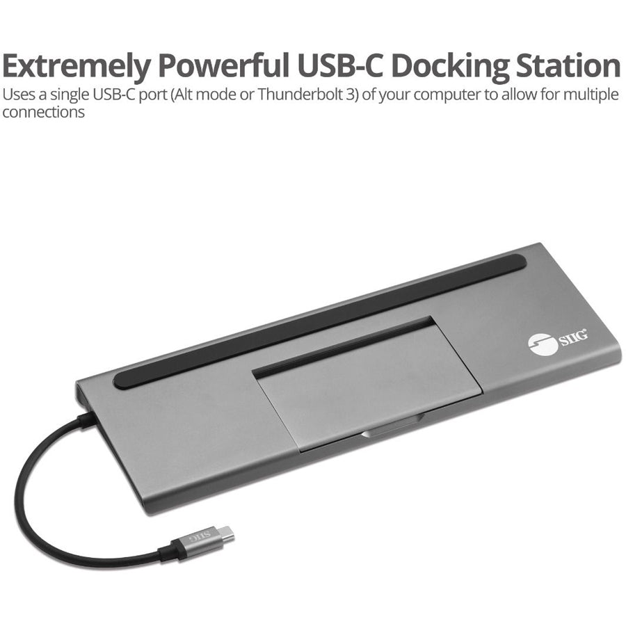 SIIG Aluminum USB-C MST Video Docking Station with 100W PD