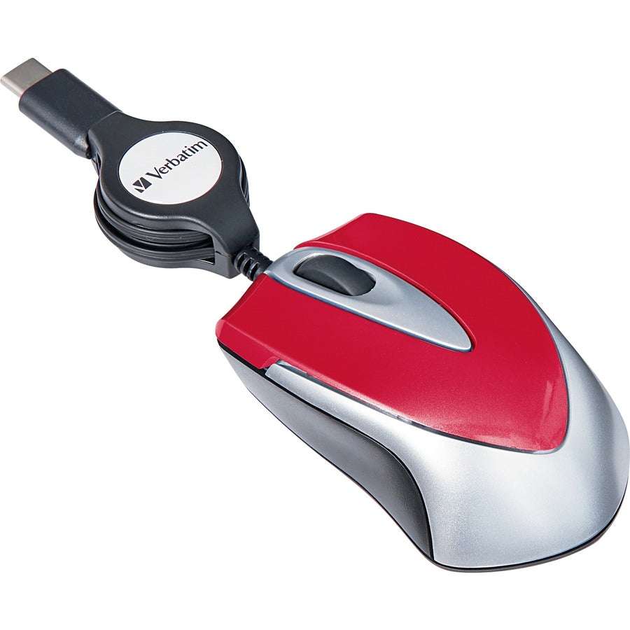 Verbatim USB-C Mini Optical Travel Mouse-Red