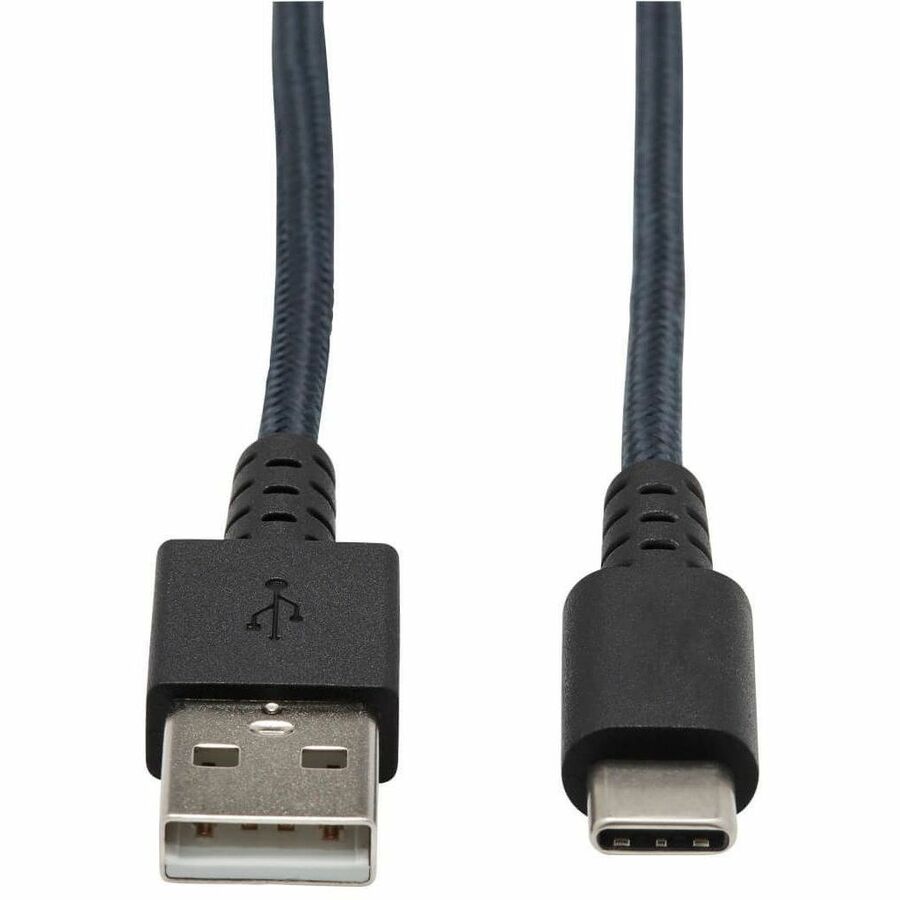 Eaton Tripp Lite Series Heavy-Duty USB-A to USB-C Cable, USB 2.0, UHMWPE and Aramid Fibers, (M/M), Gray, 10 ft. (3.05 m)