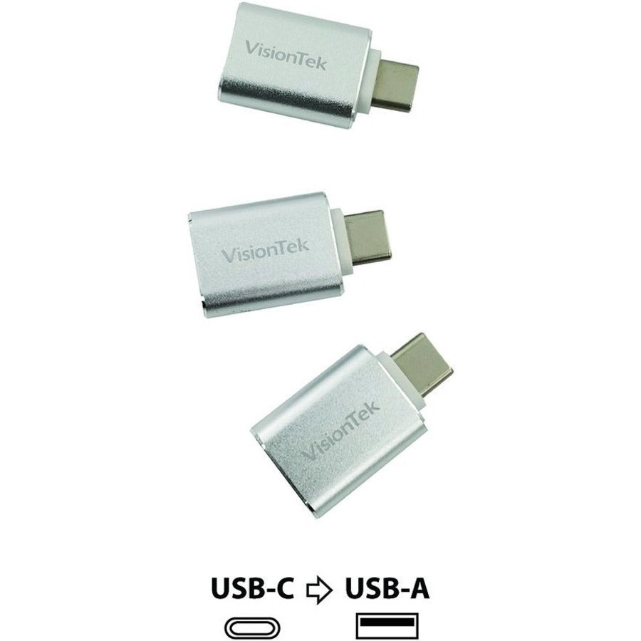 VisionTek USB-C to USB-A (M/F) 3 Pack Adapters