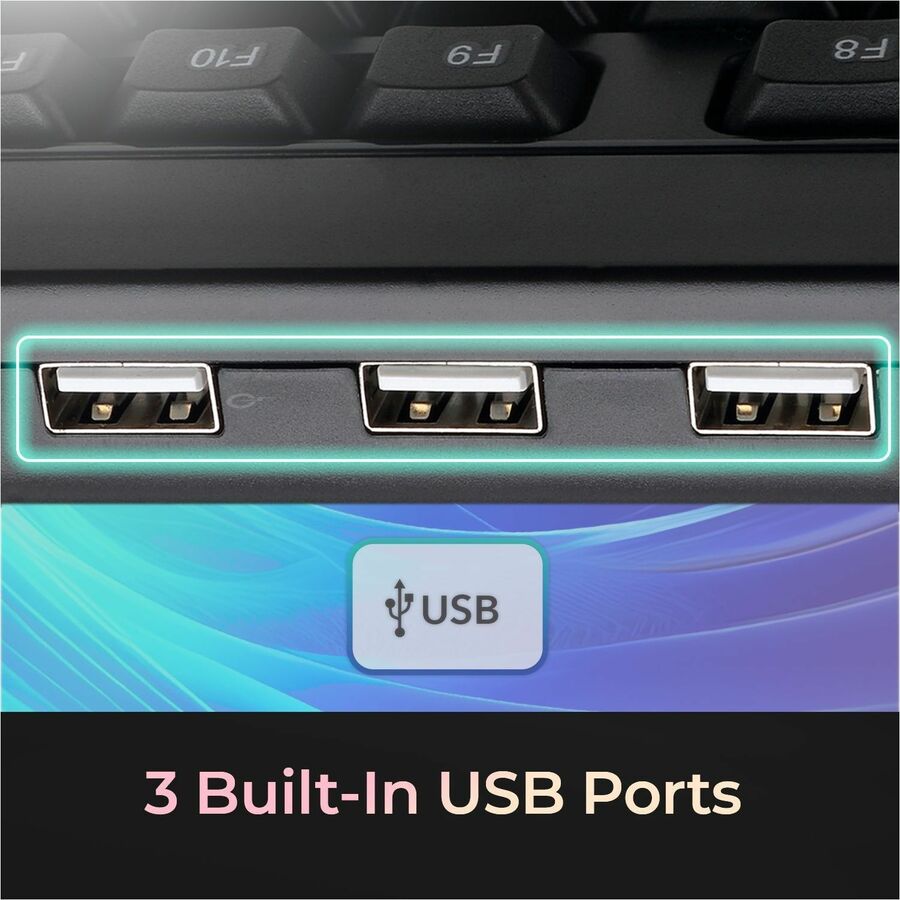 Adesso Multimedia Desktop Keyboard with 3-Port USB Hub