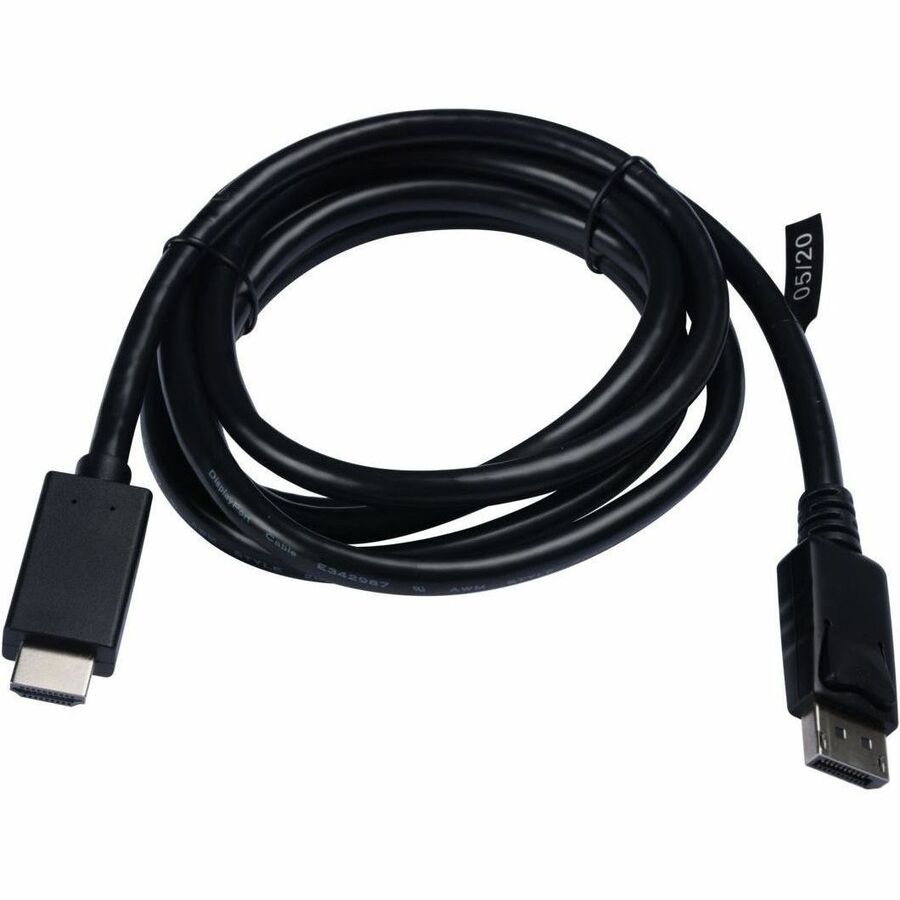 V7 DisplayPort 1.2 Male to HDMI 1.4 Male 21.6 Gbps 4K UHD 2m/6.6ft Black