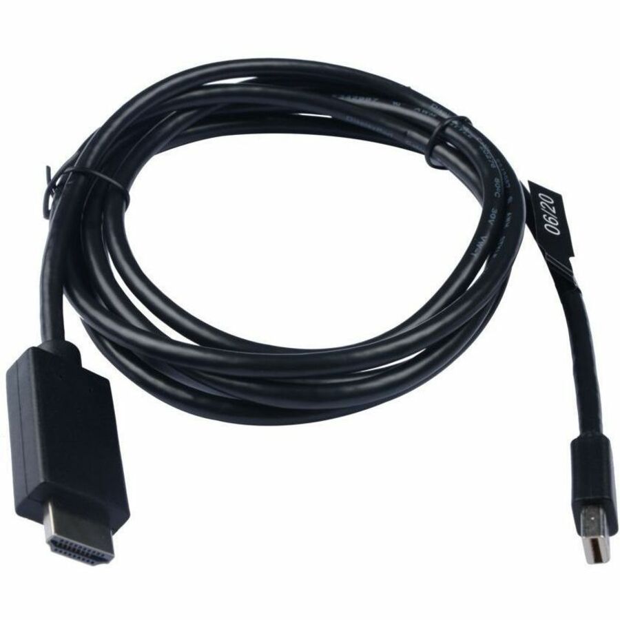 V7 Black Video Cable Mini DisplayPort Male to HDMI Male 2m 6.6ft